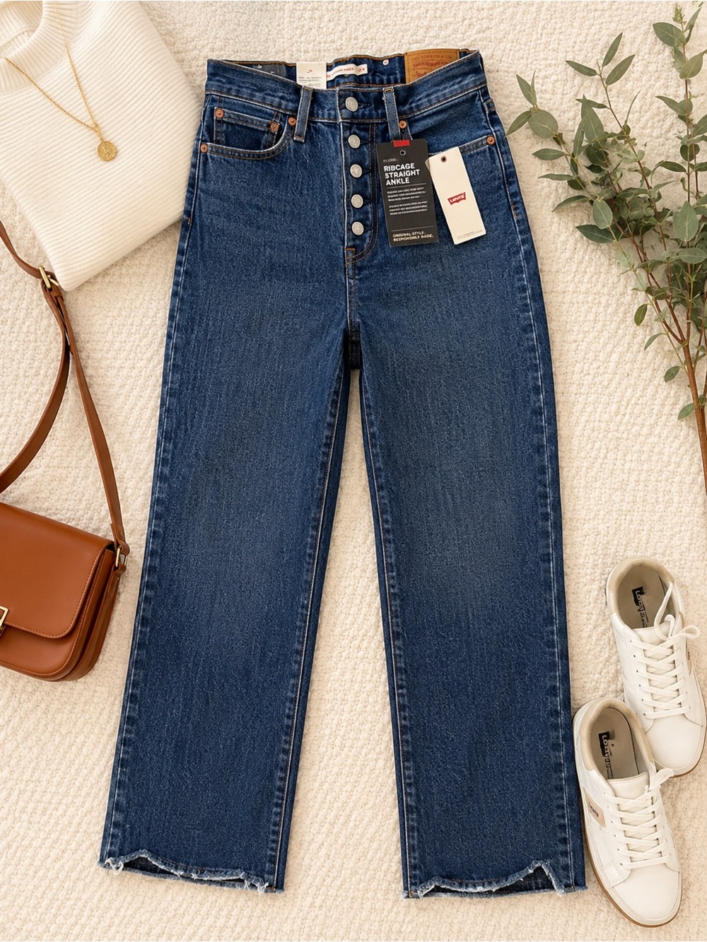 NWT Levi's Ribcage Straight Ankle Jeans, Size 24 x 27